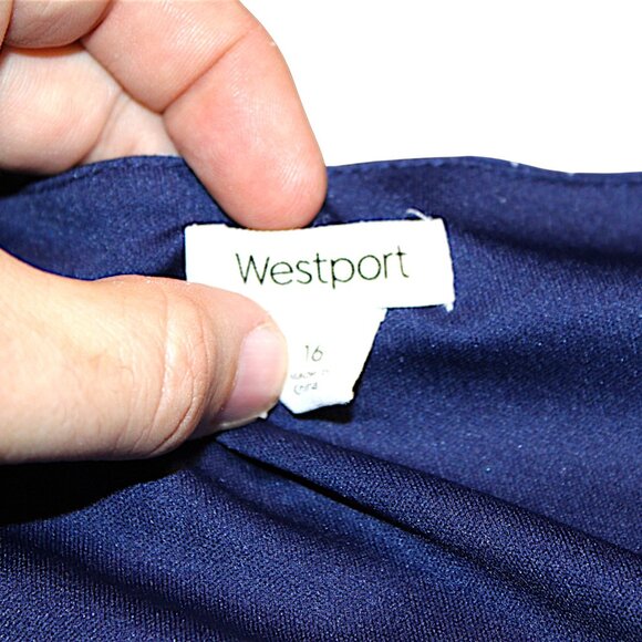 Westport Floral Chiffon Dress Blue Long Sleeve Size 16 - Picture 6 of 8